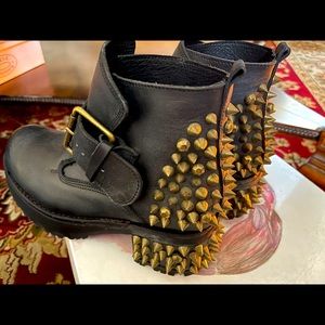 Jeffrey Campbell Black Leather Spike Boots